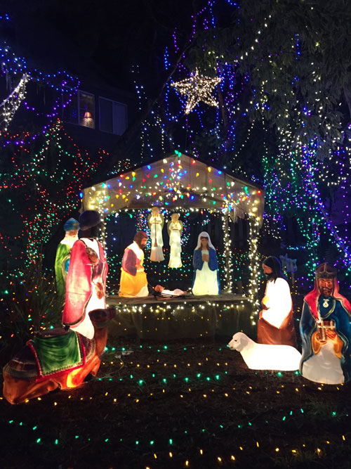 A Nativity scene at the Cambria Christmas Market.